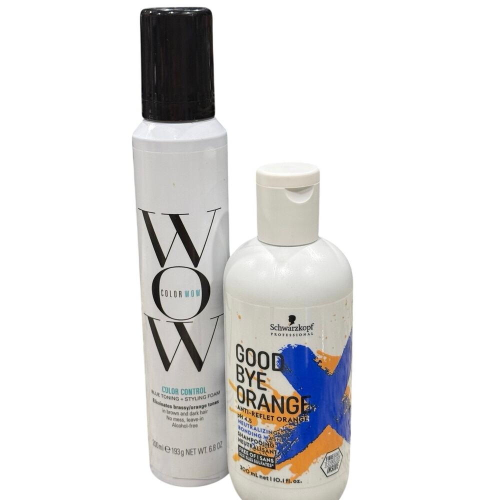 NEW Color Wow Blue Toning Foam Schwarzkopf Goodbye Orange Shampoo Brunette Hair